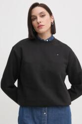 Tommy Hilfiger pamut melegítőfelső fekete, női, sima - fekete S