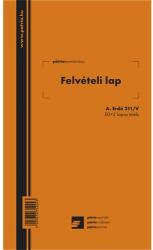 Pátria Nyomtatvány Felvételi lap ipari fához 50×2 lapos tömb (A.ERDO.211/V)