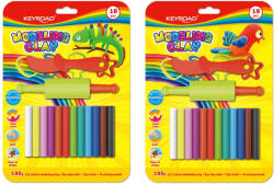 Keyroad Gyurmakészlet 180g. műanyag késsel és nyújtóval 12 db/bliszter Keyroad vegyes színek - vegyesbolt