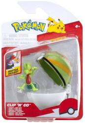 Pokémon - set 2 figurine clip n go, treecko with nest ball w19 (BPKW3639) Figurina