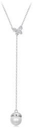 BeSpecial Colier argint cu fluture si perla (CZT0128)