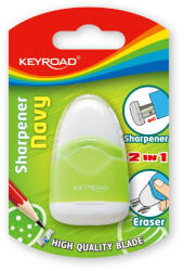 Keyroad Hegyező 1 lyukú tartályos, radírral Keyroad Navy vegyes színek - vegyesbolt
