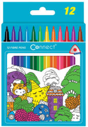 Connect Rostirón, filctoll készlet, Connect háromszög testű, 12 klf. Szín - vegyesbolt