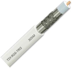  Cablu coaxial RG 6 TRISHIELD, Alb, rola 305 metri (TSY-RG6-TRIS)