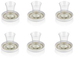 OMS Collection Set servire ceai 12 piese OMS, sticla portelan, 150 ml, transparent alb (OMS-11141) Pahar