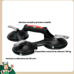 TOYA Cleste pentru placi de sticla triplu din aluminiu (YT-37237)