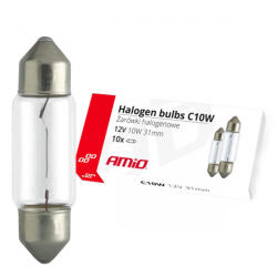 AMiO Set 10 becuri cu halogen C10W Festoon, 31mm, 12V