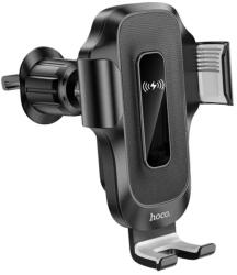 hoco. Szellőzőrácsra rögzíthető wireless töltő és autós telefontartó Hoco HW2 Wise Automatic fekete - techsend