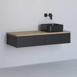 Kronenbach Cube dulap cu blat 121x48.7x23.5 cm sub chiuveta pe perete negru-stejar KBWTKOWTL1212SMGH (KBWTKOWTL1212SMGH)