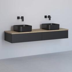 Kronenbach Cube dulap cu blat 161x48.7x23.5 cm sub chiuveta pe perete negru-stejar KBWTKOWT1612SMGH (KBWTKOWT1612SMGH)