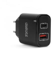 Delight 55047BK hálózati adapter USB-A - USB-C fekete