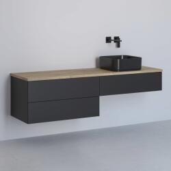Kronenbach Cube dulap cu blat 161x48.7x44.5 cm sub chiuveta pe perete negru-stejar KBWTKOWTL1613SMGH (KBWTKOWTL1613SMGH)