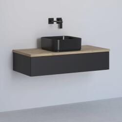Kronenbach Cube dulap cu blat 101x48.7x23.5 cm sub chiuveta pe perete negru-stejar KBWTKOWTL1011SMGH (KBWTKOWTL1011SMGH)
