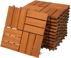 Casaria® Akácfa mozaik fa járólapok - 11 darabos készlet, 30x30 cm (990470)