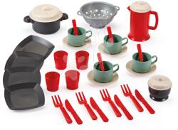 Ecoiffier Set de prânz în geantă 100% Chef Écoiffier 35 accesorii cu aparat de cafea de la 18 luni (ECO12640) Bucatarie copii