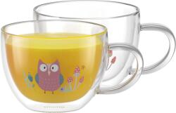 Siguro bögre duplafalú üvegből Owl, 280 ml, 2 darab (SGR-GW-D280Za)