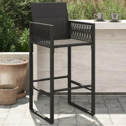 vidaXL 2 db fekete polyrattan kerti bárszék (VD368702)