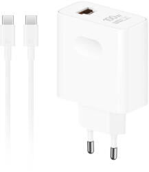 Honor Оригинално Зарядно с Кабел, Honor 100W USB-A/USB-C Super Charge 220v, Бял (HN-200500C02)