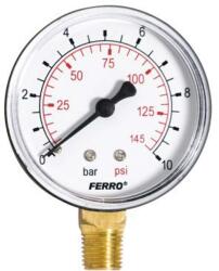 Novaservis Ferro manométer 63 mm 10 bar alsó csatlakozás 1/4 (M6310R) | Ferro nyomásmérő alsós, 10 bar, 63mm M6310R (M6310R) (M6310R)