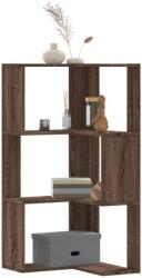 vidaXL 3 szintes barna tölgy szerelt fa sarok könyvespolc 50x50x102 cm (852597)