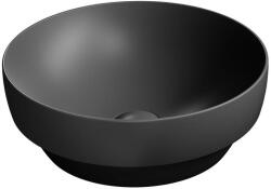 SAPHO GSI PURA kerámiamosdó, pultra helyezhető, átm: 40cm, matt fekete (884626) (884626)