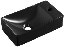 SAPHO SMALL MARGITHA kerámiamosdó, 38x22cm, jobbos, matt feket (MGT3822B) (MGT3822B)