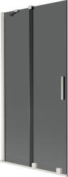 Mexen Velar, 2 szárnyas eltolható kádparaván 90 x 150 cm, 8mm szürke üveg, csiszolt acél, 896-090-000-41-97 (896-090-000-41-97)