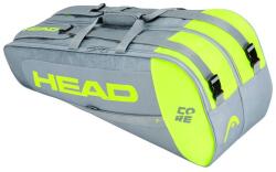 Head Core Combi 6R Grey/Neon Yellow Táska teniszütőhöz