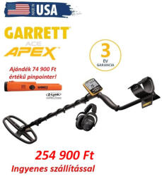  Garrett Ace APEX 6x11" fémdetektor fémkereső Viper tekerccsel Wireless fejhallgatóval + ajándék pinpointer