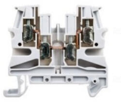 Legrand 037169 Viking3 fázis 4mm2 2-2 be-/kimenet sorkapocs, szürke, 1 emeletes, csavarral (037169)