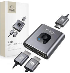 Tech-Protect HB07 HDMI Switch 2in1 - 4K 60HZ - Szürke (5906302360949)