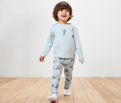 Tchibo 5 gyerekleggings, lovagos 1x világoskék színes nyomott mintával, 1x keki egy nyomott mintával a nadrágszár alján, 1x krémfehér sötétkék csíkos nyomott mintával, 1x világoskék egy nyomott mintával a na
