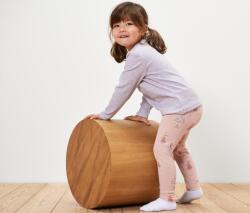 Tchibo 5 gyerekleggings, hercegnős 1x pasztellrózsaszín színes nyomott mintával, 1x fáradtrózsaszín egy nyomott mintával a nadrágszár alján, 1x pasztellrózsaszín krémfehér tűpettyekkel, 1x pasztell-lila egy 