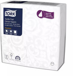 Tork szalvéta textilhatású Elegance, 40/1 fehér, ARABESQUE, 50 lap/csg, 10csg/karton (509413)