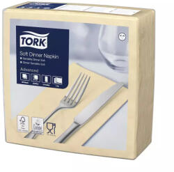 Tork szalvéta Dinner Advanced 3r. , 39X39, CSONT, 1/8hajt. , 100 lap (477622)