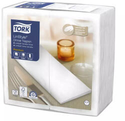 Tork szalvéta Linstyle, premium textilhatású, FEHÉR, 39/1, 1/8 HAJTÁS, 50db/csg, 12csg/karton (478145)