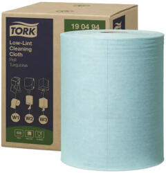 Tork tekercses tisztítókendő W1/W2/W3 szöszszegény Premium, türkiz, 80m/tek (190494)