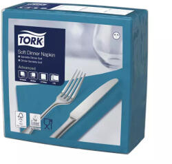 Tork szalvéta Soft Dinner 3r. , 39X39, KÉKESZÖLD, 100db (477914)