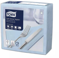 Tork szalvéta Soft Dinner 3r. , 39X39, VILÁGOSKÉK, 100db (477913)