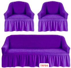 DELFIN Huse Elastice Pt Canapea si 2 Fotolii Creponate Cod TRF84