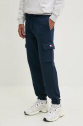 Tommy Hilfiger pamut melegítőnadrág sötétkék, sima, DM0DM19807 - sötétkék L