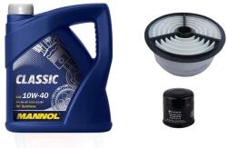 Mannol Suzuki Swift olajcsere szett 1.3 16 szelep G13BB motorszám, 2003-ig levegőszűrő, olajszűrő, Mannol Defender, Mannol Classic 10w40 4L (13780-82400, 16510-82703)