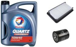 Total Suzuki Sx4 olajcsere szett 1.5-1.6 benzin 2009.08-ig levegőszűrő, olajszűrő, Total Quartz 7000 10w40 4L (13780-79J00, 16510-61A01)
