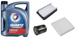 Total Suzuki Sx4 olajcsere szett 1.5-1.6 benzin 2009.08-ig levegőszűrő, olajszűrő, pollenszűrő, Total Quartz 7000 10w40 4L (13780-79J00, 16510-61A01, 95860-62J00)