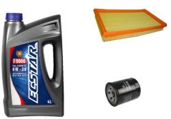 Eneos Suzuki Ignis olajcsere szett 2003-2007, 1.3-1.5 benzin levegőszűrő, olajszűrő, Suzuki gyári motorolaj ECSTAR 0w20 4L (99000-21E20-047, 13780-86G00, 16510-61A01)