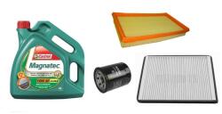 Castrol Suzuki Wagon R olajcsere szett 1.3 M13A motorszám, levegőszűrő, olajszűrő, pollenszűrő, Castrol Magnatec 10w40 olaj (13780-86G00, 16510-61A01, 95860-78F10)