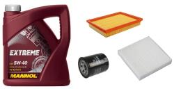 Mannol Suzuki Swift III 2005-2010.09 olajcsere szett 1.3-1.5 benzin - levegőszűrő, olajszűrő, pollenszűrő, Mannol Extreme 5w40 4L (13780-62J00, 16510-61A01, 95860-62J00)