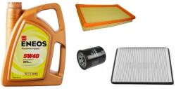Eneos Suzuki Ignis olajcsere szett 2003-2007, 1.3-1.5 benzin levegőszűrő, olajszűrő, pollenszűrő, Eneos Premium Hyper 5w40 4L (13780-86G00, 16510-61A01, 95860-78F10)