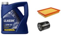 Mannol Suzuki Swift III 2005-2010.09 olajcsere szett 1.3-1.5 benzin - levegőszűrő, olajszűrő, Mannol Defender, Mannol Classic 10w40 4L (13780-62J00, 16510-61A01)