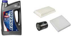 ECSTAR Suzuki Swift IV 2010.10-2017.05 olajcsere szett 1.2 benzin levegőszűrő, olajszűrő, pollenszűrő, Suzuki gyári motorolaj ECSTAR 0w20 4L (13780-69L0, OPT OP-FOF40184, 95860-62J00)